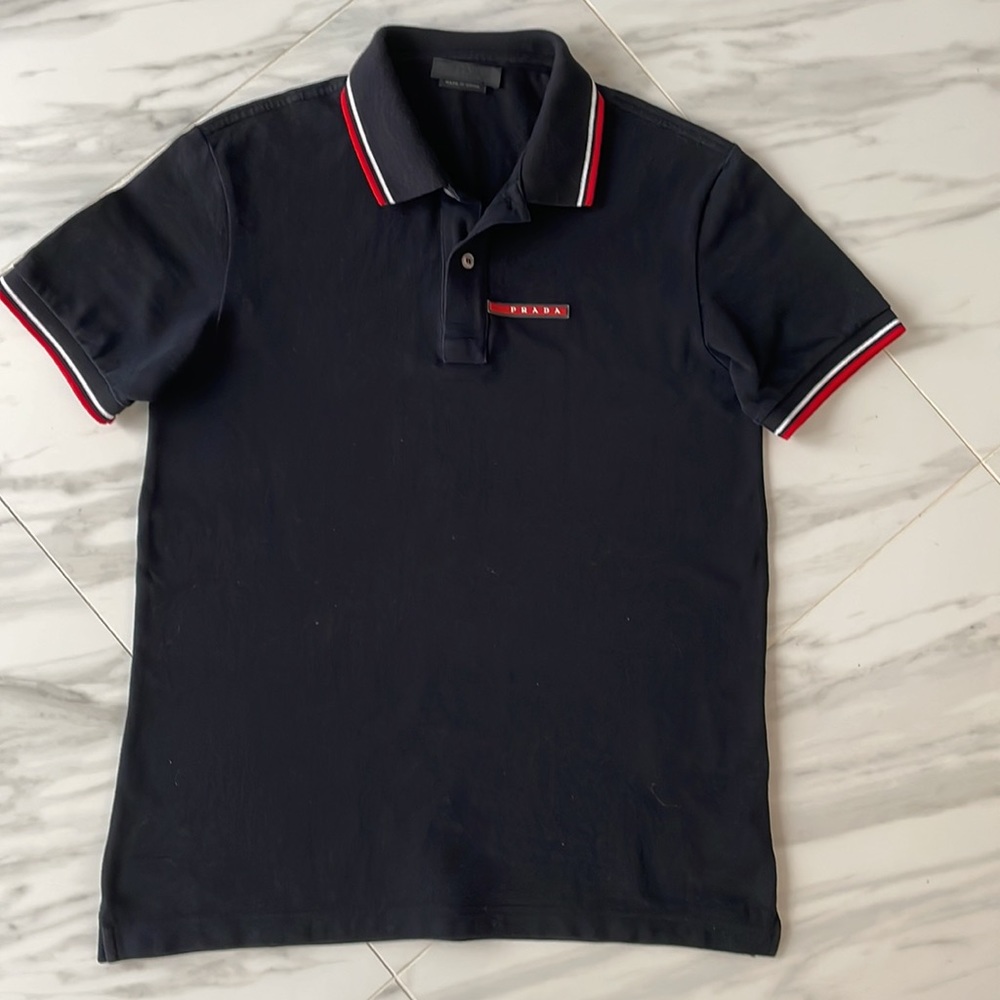 Prada Black Men’s Polo Short Sleeve Shirt Size Medium